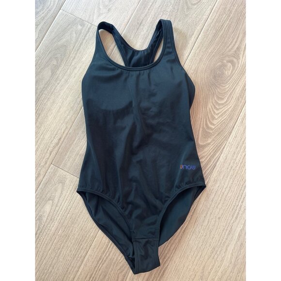 Unow Black One-Piece Swimsuit XS Racerback Polyamide & Elastane Blend - Picture 1 of 4